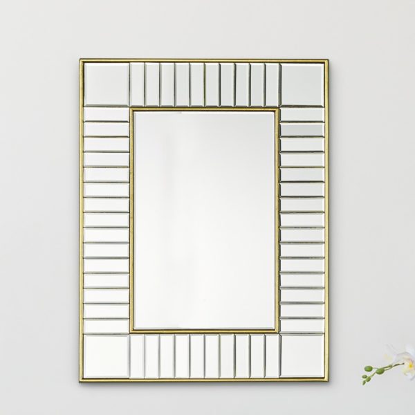 Laura Ashley Clemence Small Rectangle Mirror With Gold Leaf Edging