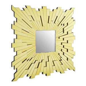 Dania Glitzy Large Square Contemporary Wall Mirror In Gold