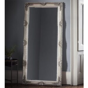 Valley Large Rectangular Leaner Floor Mirror In Silver