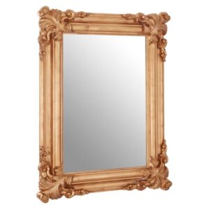 Georga Rectangular Wall Bedroom Mirror In Rich Gold Frame