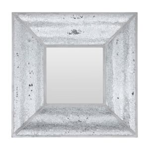 Wonda Square Mosaic Frame Wall Mirror In Silver