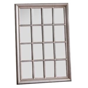 Avondale Wall Mirror With Wooden Frame In Antique Silver