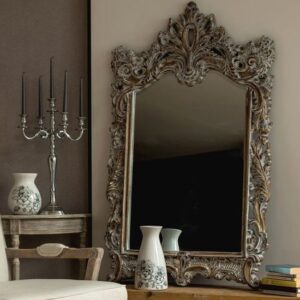 Barstik Rectangular Wall Mirror In Dusty White Frame