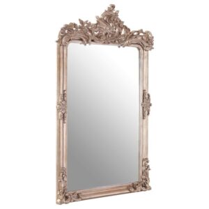 Gilpas Rectangular Wall Bedroom Mirror In Antique Silver Frame