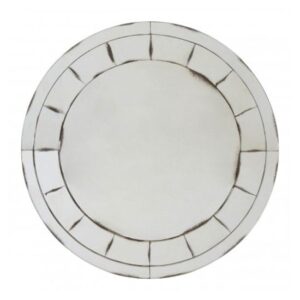 Raze Round Mosaic Effect Wall Mirror In Antique Silver Frame